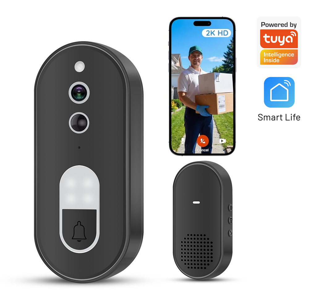 Home Security Doorbell Camera - Câmera de Segurança Inteligente Tuya 1080P