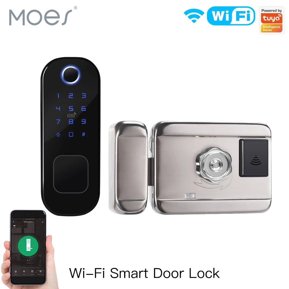 Home Security Door Lock - MOES-Smart Digital Door Lock com senha,