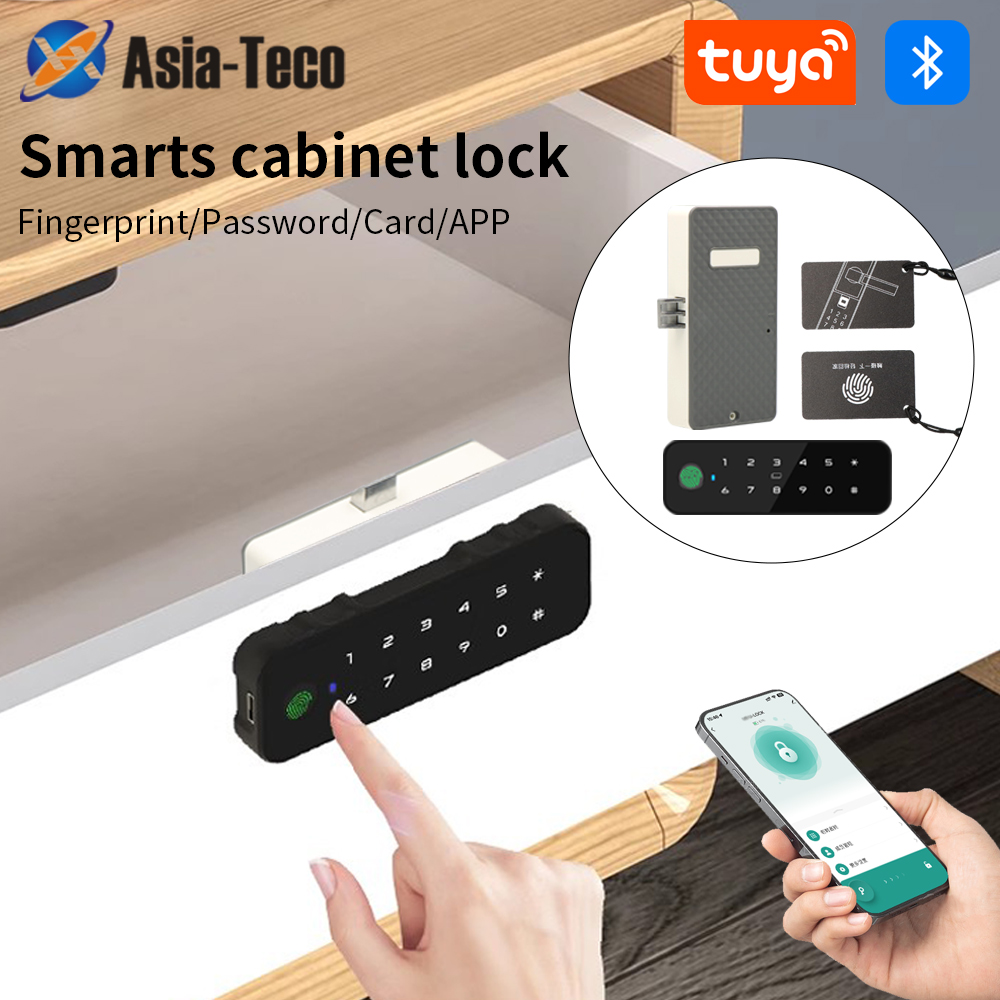 Home Security Door Lock - Tuya bluetooth inteligente armário de madeira