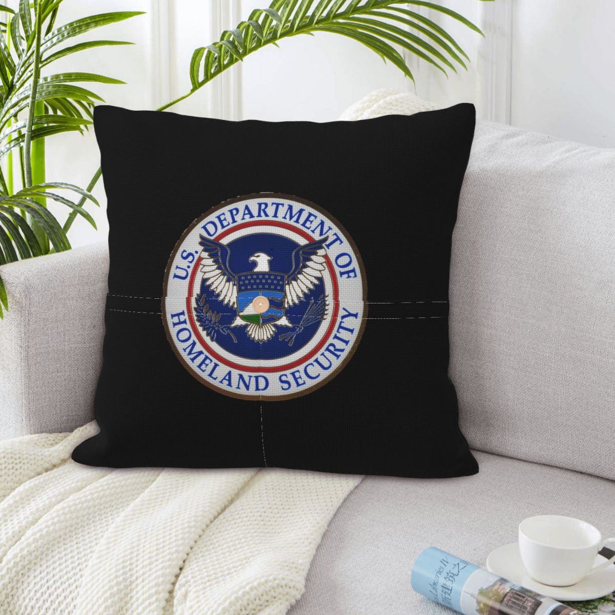 Home Security Department Us - DHS - Capa de almofada quadrada