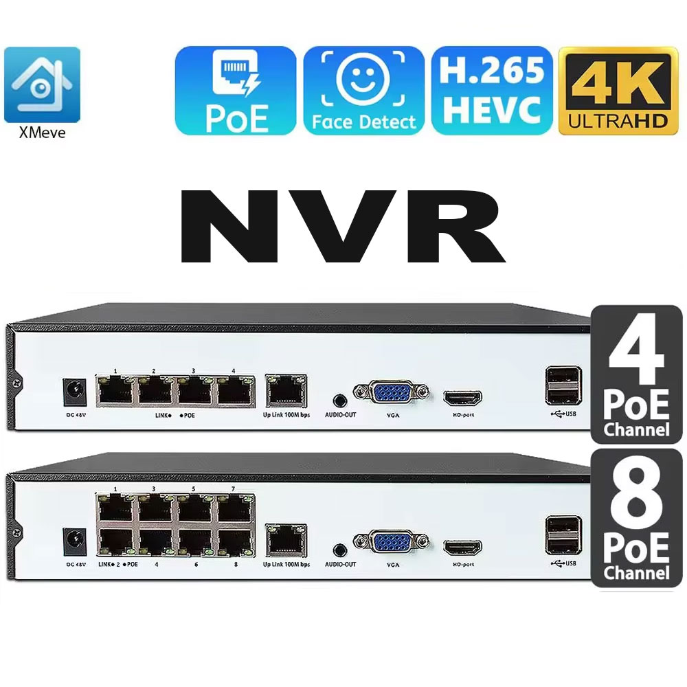 Home Security And Cameras - 4ch 8ch 48v poe 4k nvr