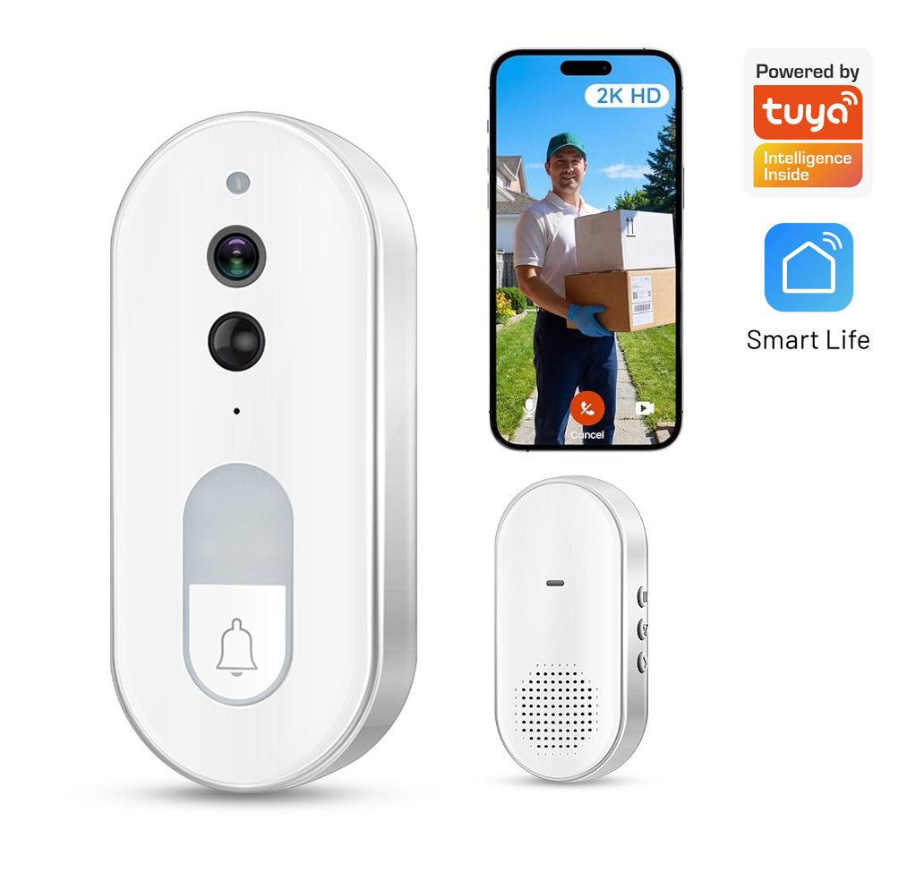Home Security Doorbell Camera - Campainha de Vídeo Inteligente Tuya Sem