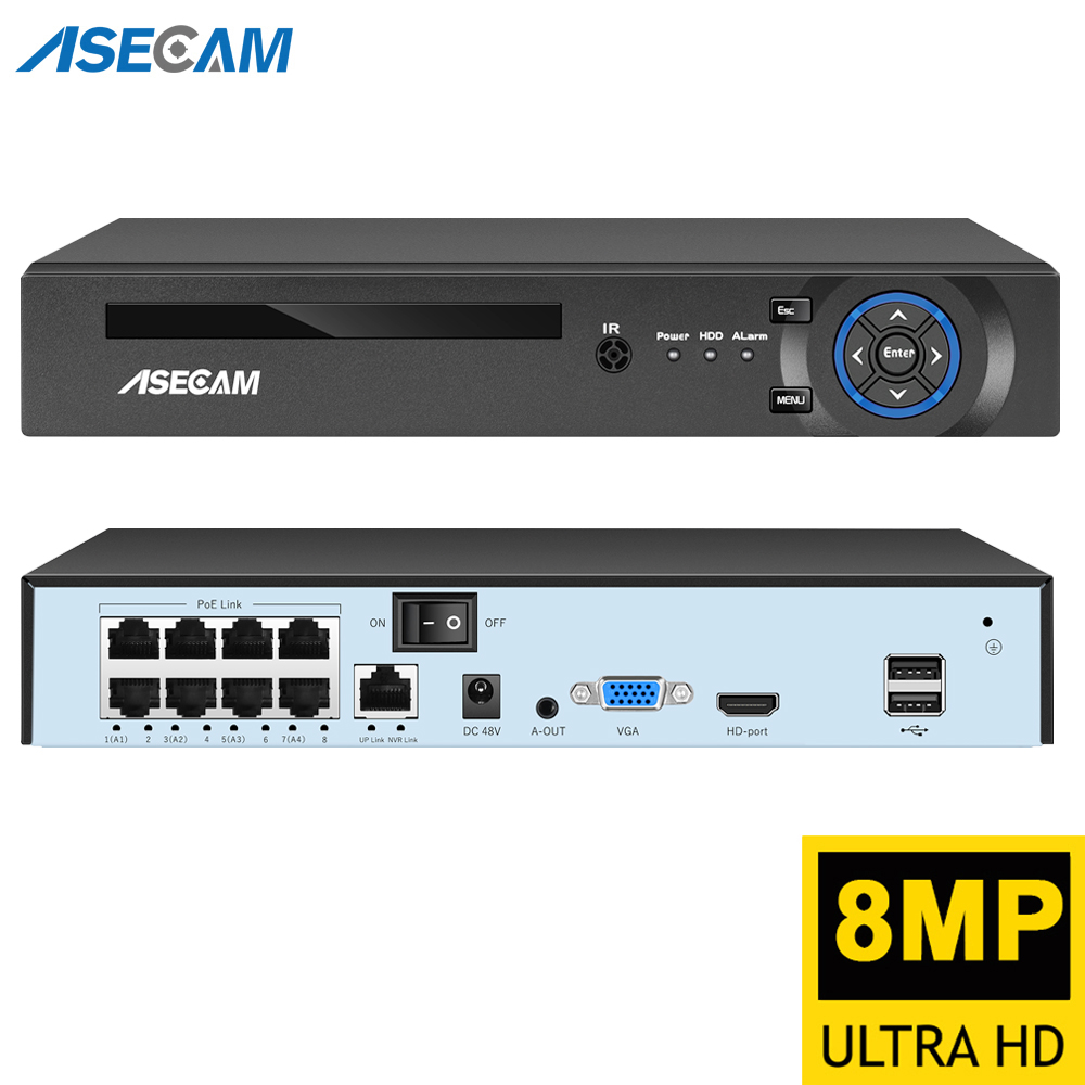 Home Security And Cameras - ASECAM 8MP 4K POE NVR Gravador