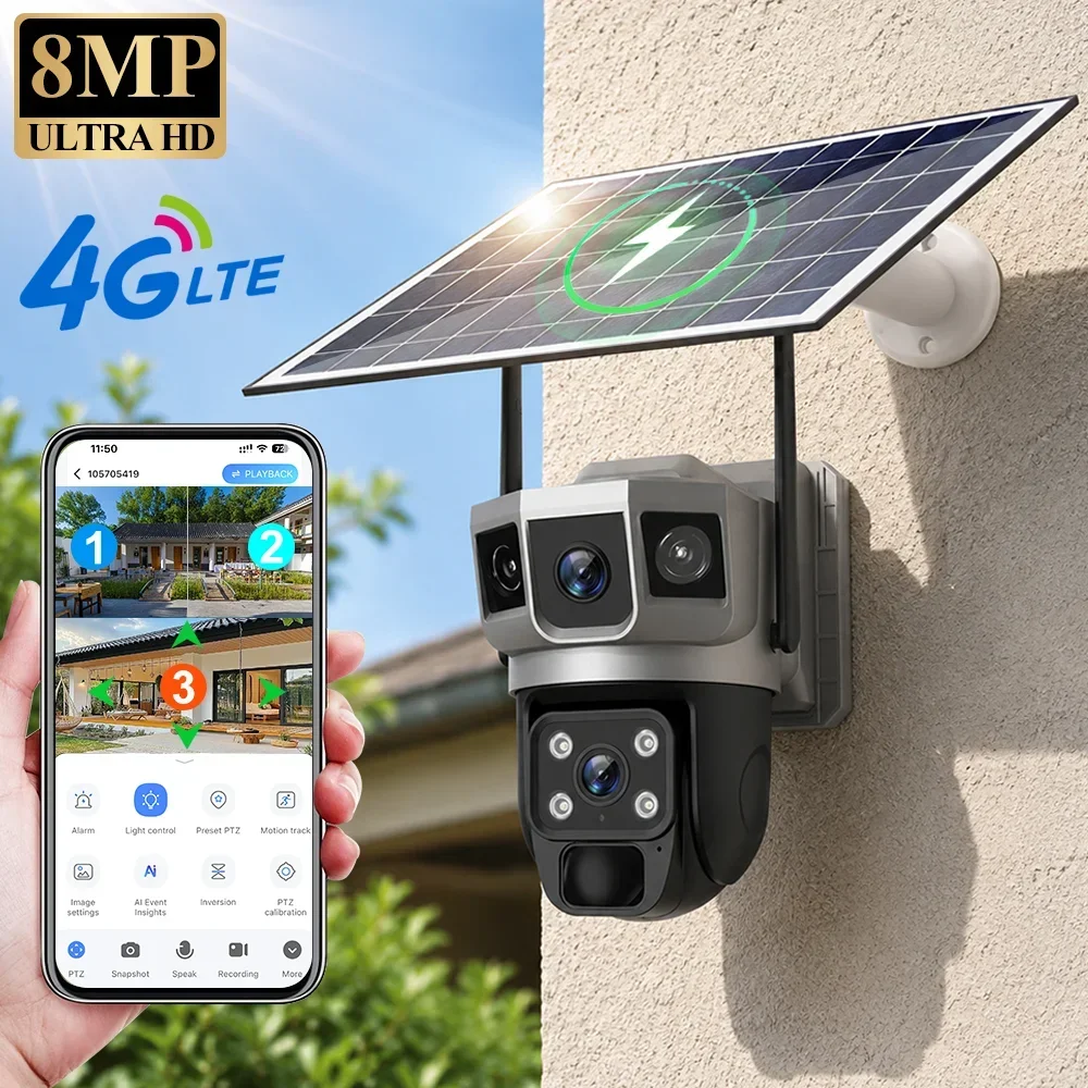 Home Security Business - Câmera V380 4K com 3 telas,