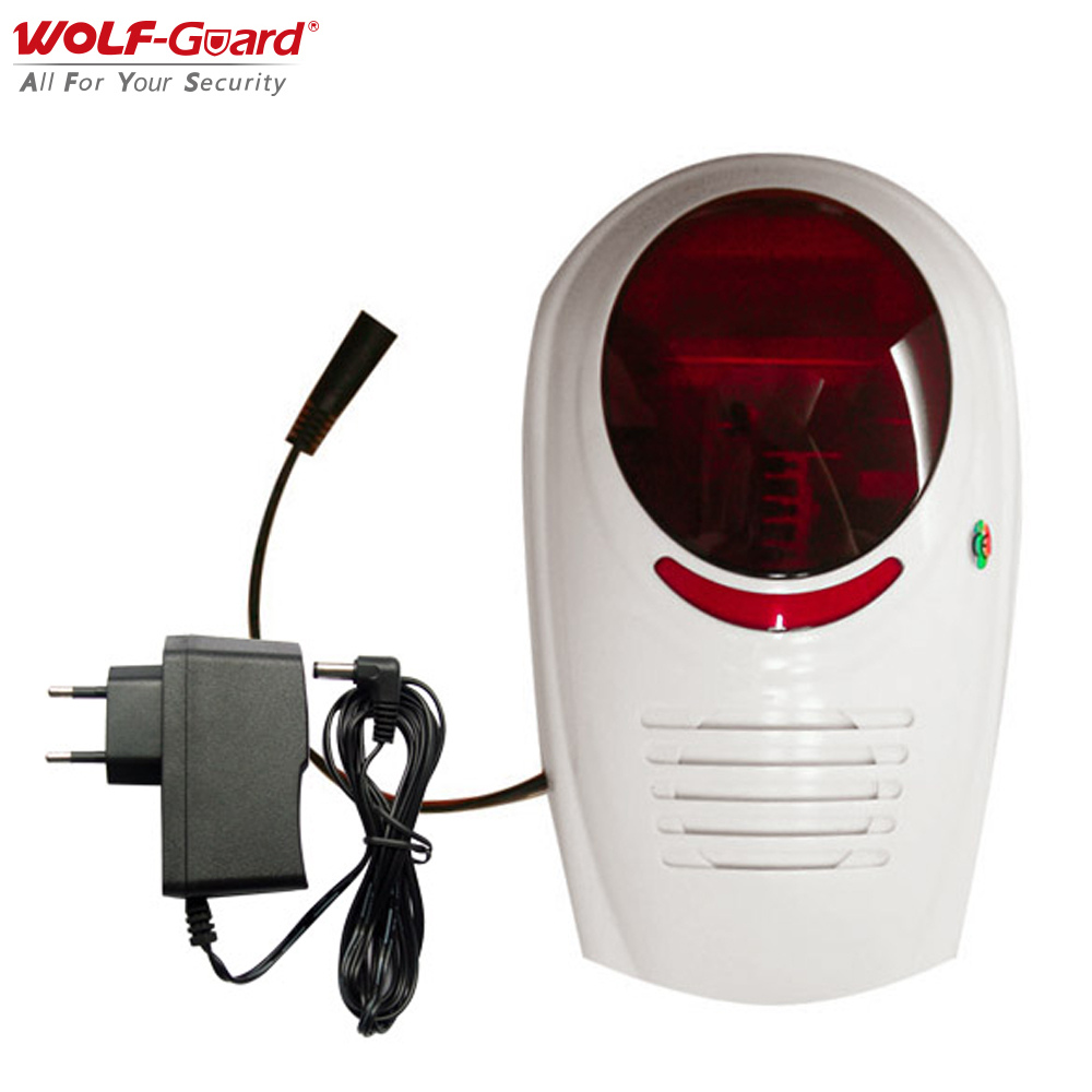 Home Security Business - Wolf-guard sirene piscante de som sem