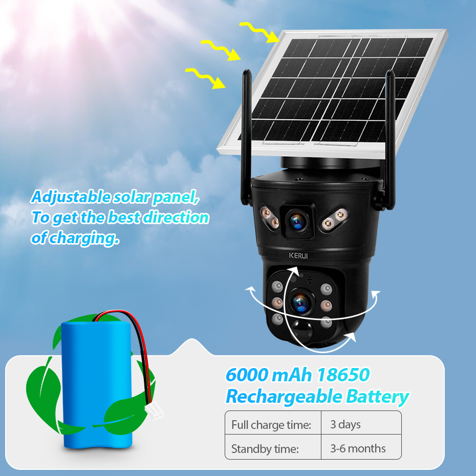 Câmera Solar KERUI 6MP 4G SIM  - Home Security Services avaliação e preço