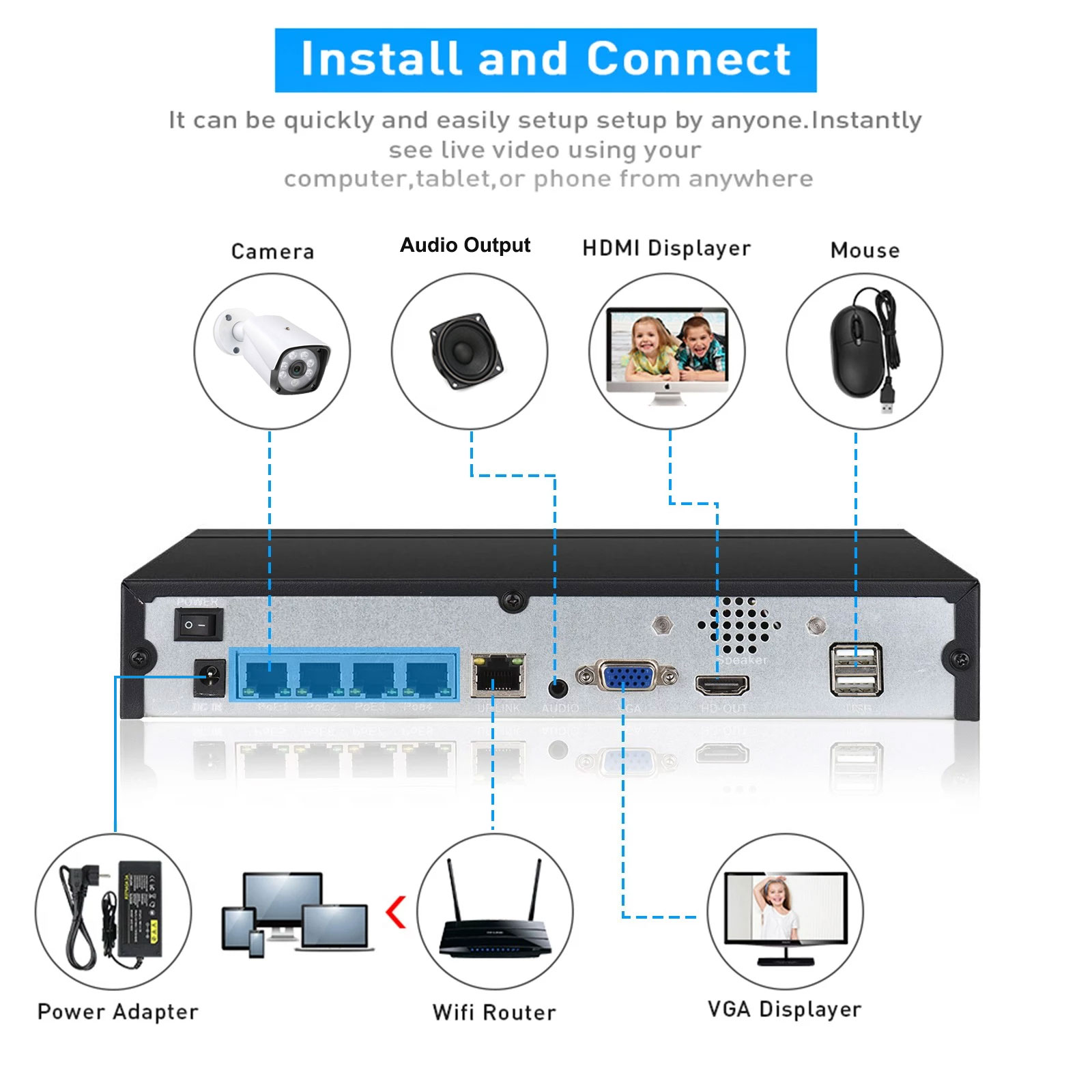 4ch 8ch 48v poe 4k nvr onvif h - Home Security And Cameras avaliação e preço