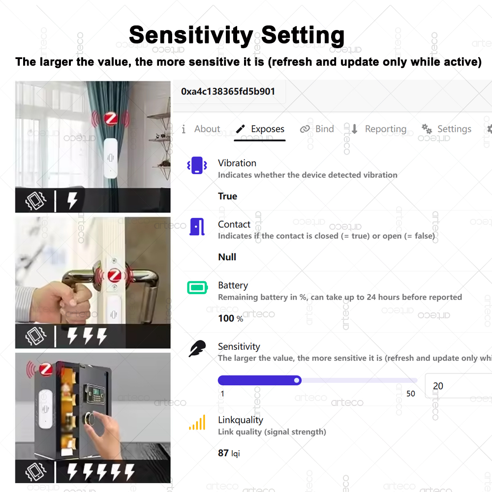 Sensor de vibração inteligente - Home Security Monitoring avaliação e preço