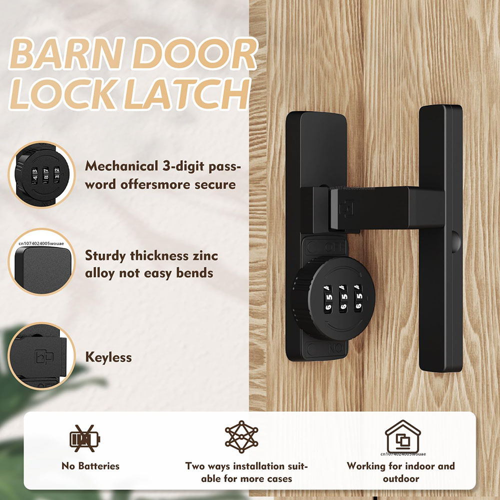 Fechadura de porta de celeiro  - Home Security Door Lock avaliação e preço