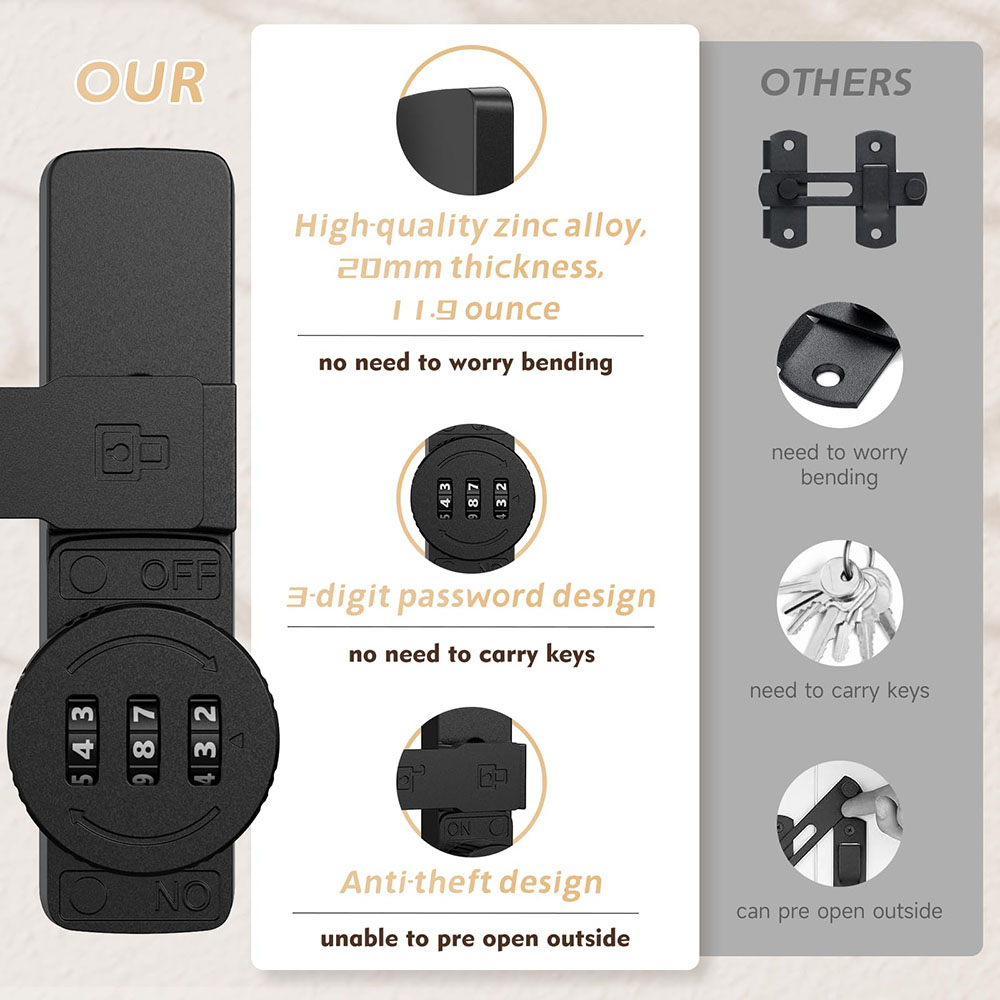 Fechadura de porta de celeiro  - Home Security Door Lock avaliação e preço