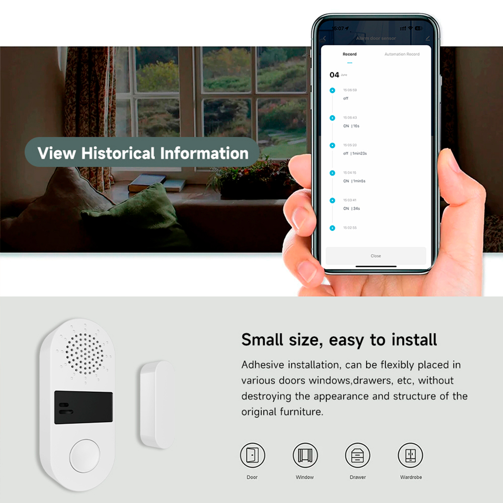 Sensor de Contato Sem Fio Tuya - Home Security Home Assistant avaliação e preço