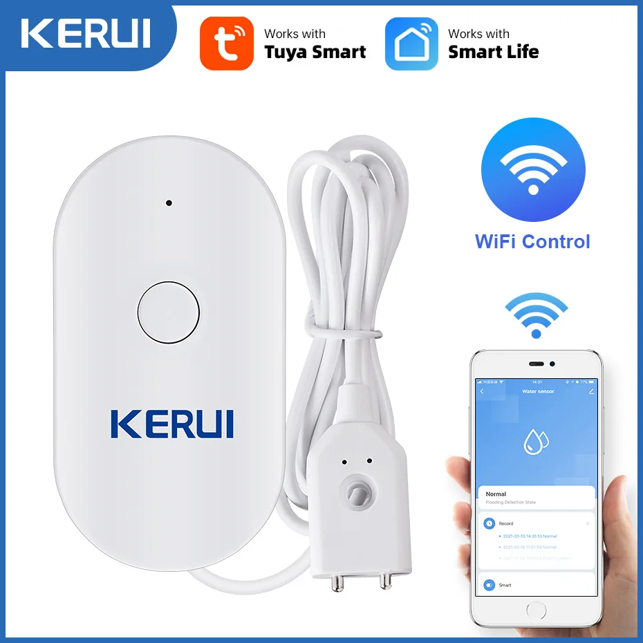 Kerui wi fi sensor de água cas - Home Security Monitoring avaliação e preço