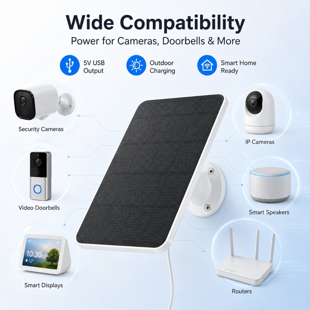 Carregador Solar Externo de 4W - Home Security Doorbell Camera avaliação e preço