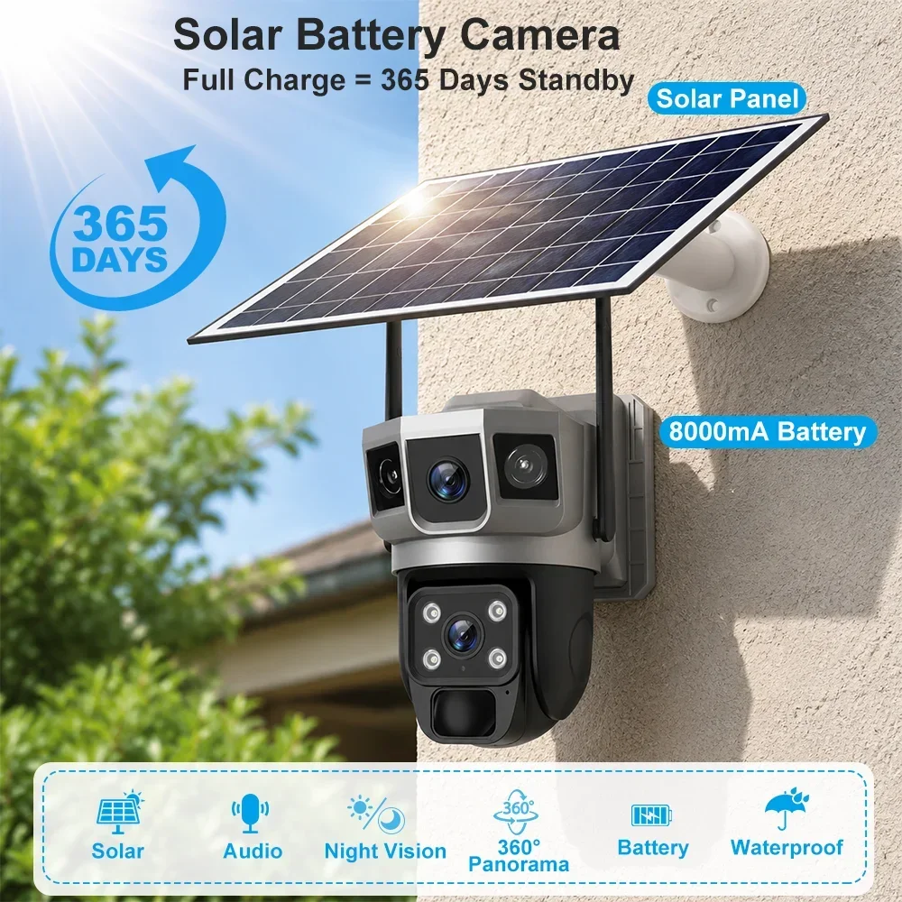 Câmera V380 4K com 3 telas, 4G - Home Security Business avaliação e preço