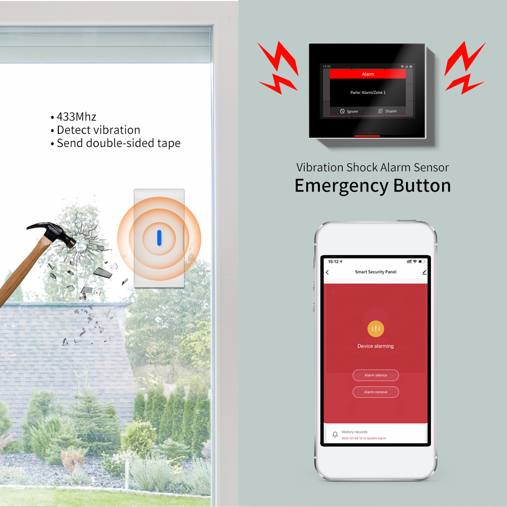 Sensor de Vibração Sem Fio Sta - Home Security Gate avaliação e preço