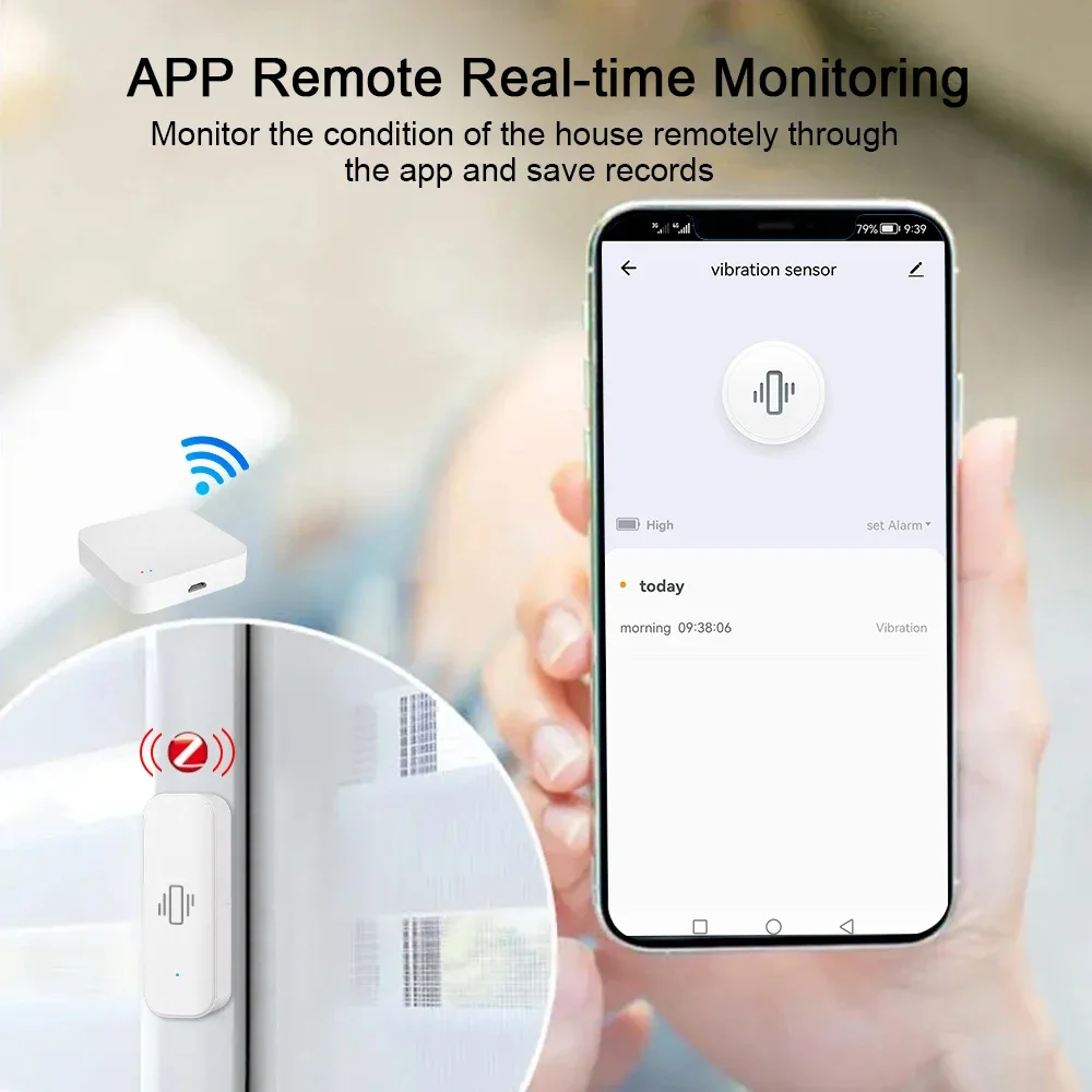 Tuya-Sensor de Vibração Inteli - Home Security Monitoring avaliação e preço
